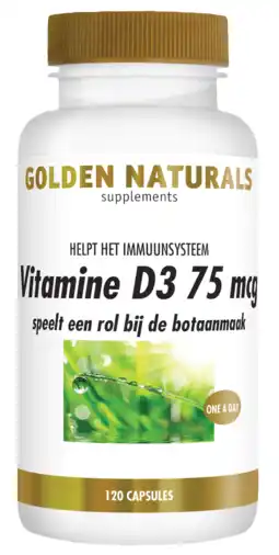 De Online Drogist Golden naturals vitamine d3 75mcg capsules 120cp aanbieding