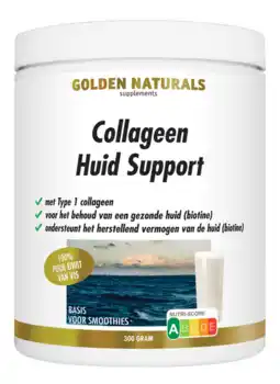 De Online Drogist Golden naturals collageen huid support vis poeder 300gr aanbieding