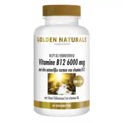 De Online Drogist Golden naturals vitamine b12 6000mcg zuigtabletten 60ztb aanbieding