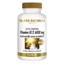 De Online Drogist Golden naturals vitamine b12 6000mcg zuigtabletten 60ztb aanbieding