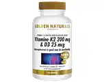 De Online Drogist Golden naturals vitamine k2 200mcg & d3 25mcg capsules 180vcp aanbieding