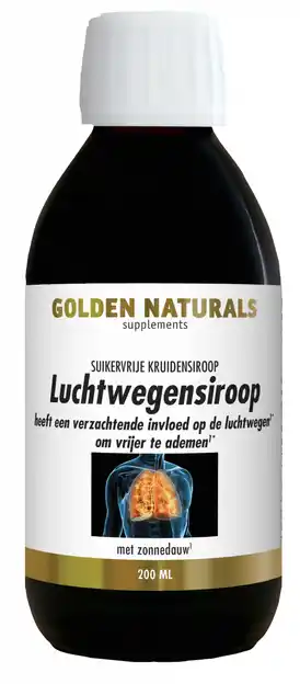De Online Drogist Golden naturals luchtwegensiroop 200ml aanbieding