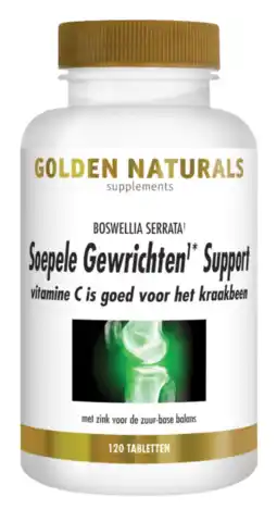 De Online Drogist Golden naturals soepele gewrichten & kraakbeen support tabletten 120tb aanbieding