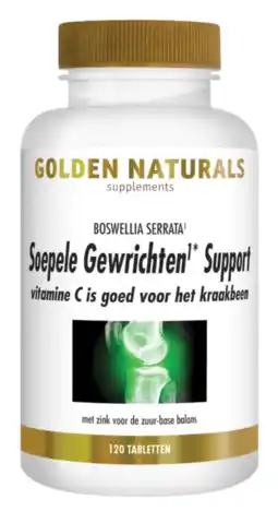 De Online Drogist Golden naturals soepele gewrichten & kraakbeen support tabletten 120tb aanbieding