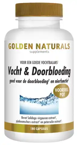 De Online Drogist Golden naturals vocht & doorbloeding capsules 180cp aanbieding