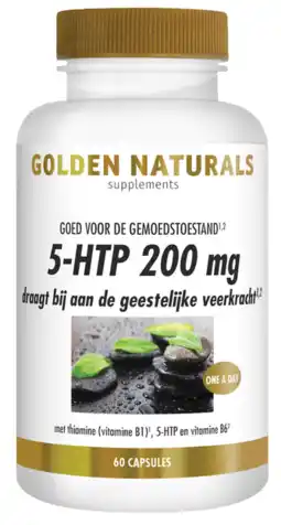 De Online Drogist Golden naturals 5-htp 200 mg capsules 60cp aanbieding