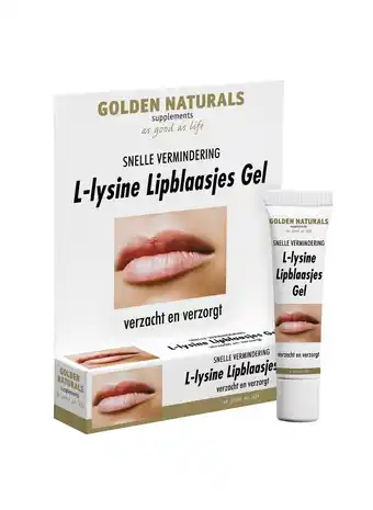 De Online Drogist Golden naturals l-lysine lipblaasjes gel 15ml aanbieding