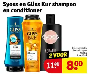 Kruidvat Syoss en Gliss Kur shampoo en conditioner aanbieding