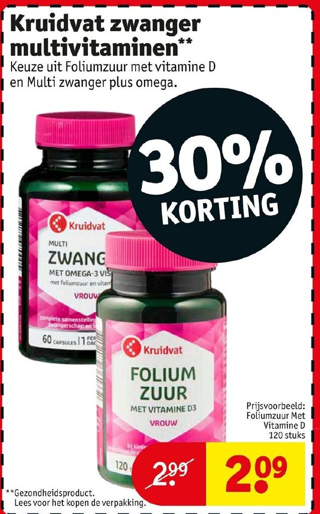Kruidvat zwanger multivitaminen** aanbieding bij Kruidvat