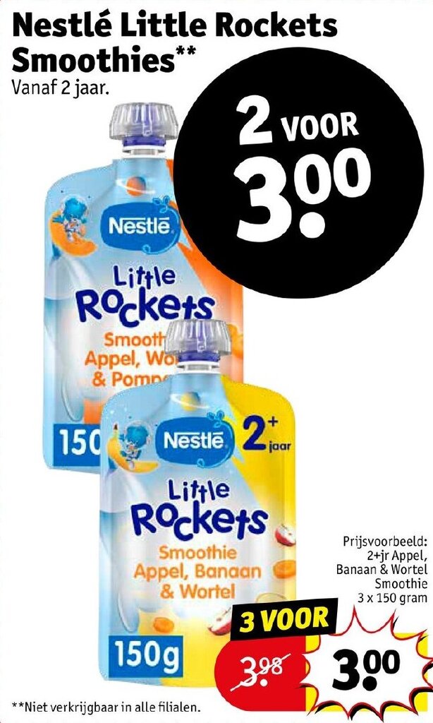 Nestlé Little Rockets Smoothies** aanbieding bij Kruidvat