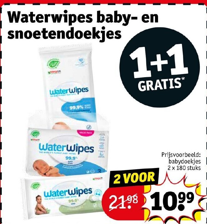 Waterwipes baby en snoetendoekjes aanbieding bij Kruidvat