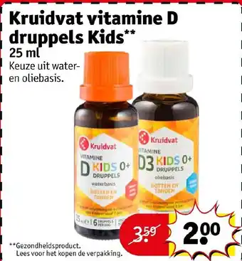 Kruidvat Kruidvat vitamine D druppels Kids** aanbieding