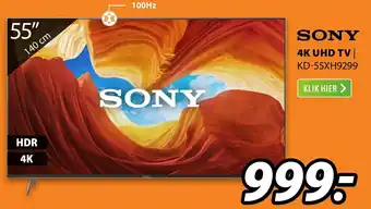 Expert SONY 4K UHD TV | KD-55XH9299 aanbieding