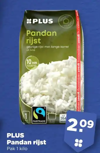 PLUS Plus pandan rijst aanbieding