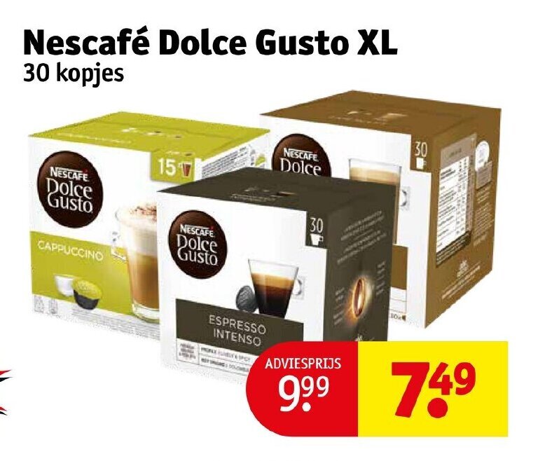 Nescafé Dolce Gusto XL 30 kopjes aanbieding bij Kruidvat