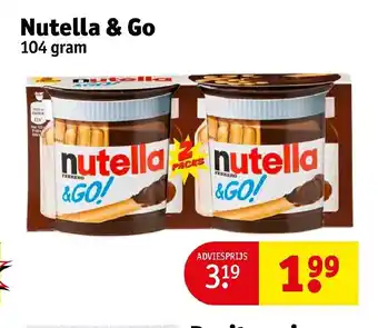 Kruidvat Nutella & Go 104 gram aanbieding