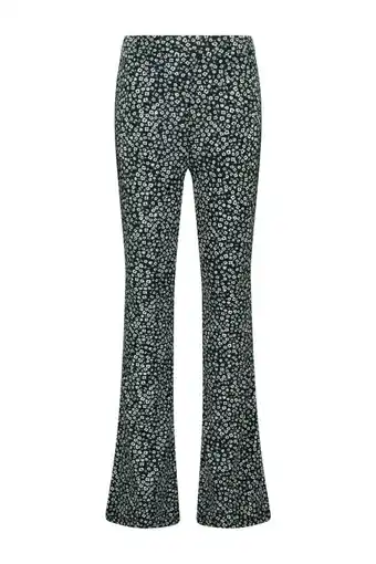 Wehkamp America today gebloemde flared broek cici jr zwart/groen/wit aanbieding