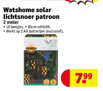 Kruidvat Watshome solar lichtsnoer patroon 2 meter aanbieding