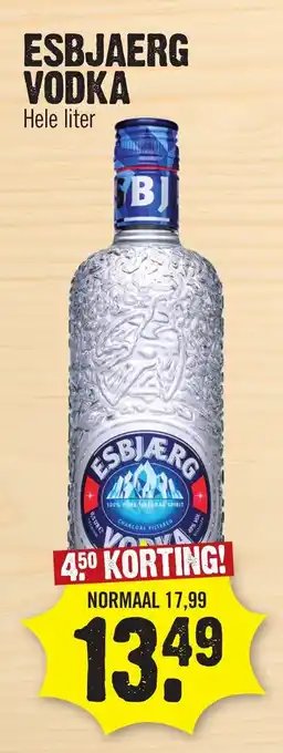 Super Dirck 3 ESBJAERG VODKA Hele liter aanbieding