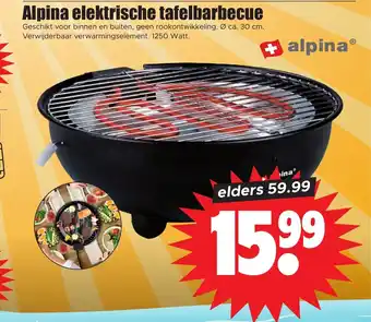 Dirk Alpina elektrische tafelbarbecue aanbieding