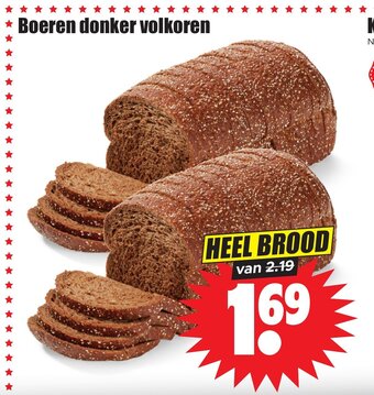 Dirk Boeren donker volkoren HEEL BROOD aanbieding