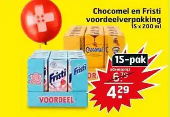 Trekpleister Chocomel En Fristi Voordeelverpakking 15 X 200 ml aanbieding