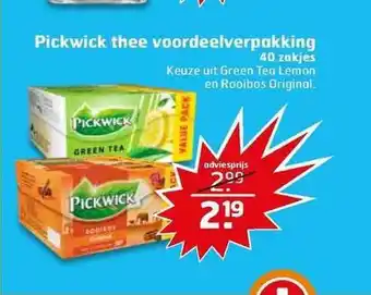 Trekpleister Pickwick Thee Voordeelverpakking 40 Zakjes aanbieding