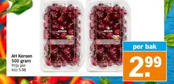 Albert Heijn AH Kersen 500 gram Prijs per kilo 5.98 per bak aanbieding