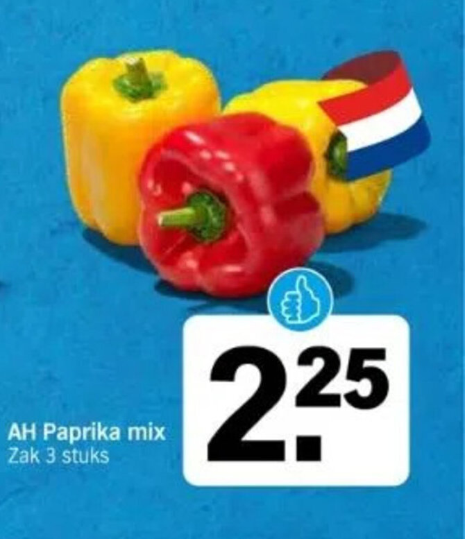 AH Paprika mix Zak 3 stuks aanbieding bij Albert Heijn