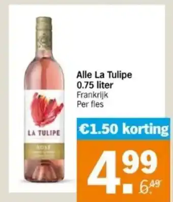 Albert Heijn Alle La Tulipe 0.75 liter Frankrijk Per fles aanbieding