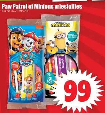 Dirk Paw patrol of minions vrieslollies aanbieding