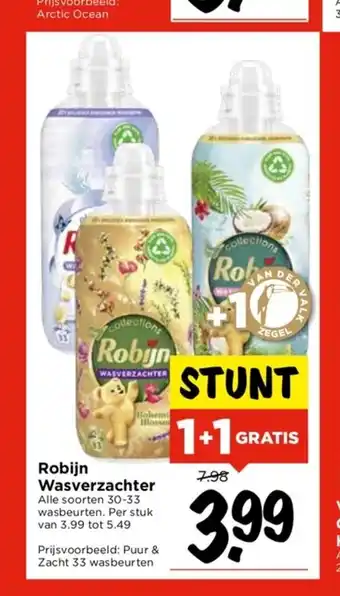 Vomar Voordeelmarkt Robijn Wasverzachter Alle soorten 30-33 wasbeurten. Per stuk van 3.99 tot 5.49 aanbieding