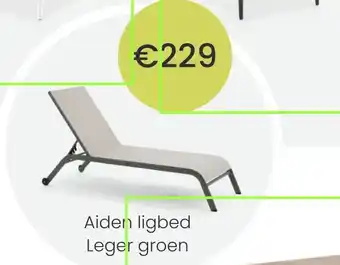 Buitenhof Tuinmeubelen Aiden ligbed leger groen aanbieding