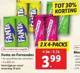 Lidl Fanta en fernandes aanbieding