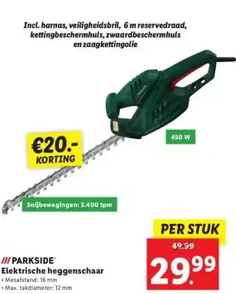 Lidl Iii parkside elektrische heggenschaar aanbieding