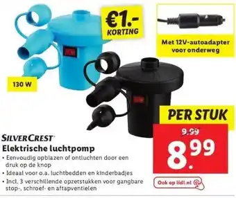 Lidl Silvercrest elektrische luchtpomp aanbieding