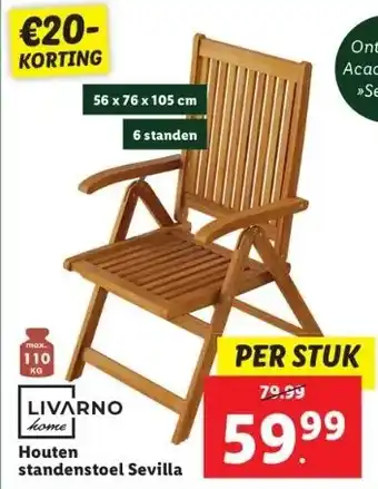 Lidl Livarno houten stoel aanbieding