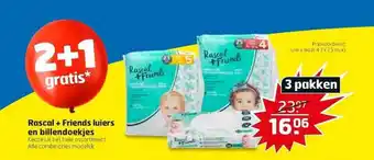 Trekpleister Rascal + Friends Luiers En Billendoekjes 2+1 Gratis aanbieding