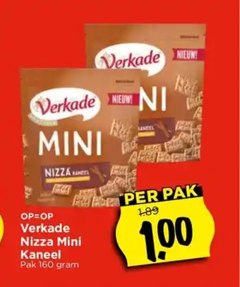 Vomar Voordeelmarkt OP=OP Verkade Nizza Mini Kaneel Pak 160 gram aanbieding