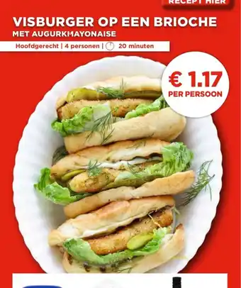 Vomar Voordeelmarkt VISBURGER OP EEN BRIOCHE MET AUGURKMAYONAISE aanbieding