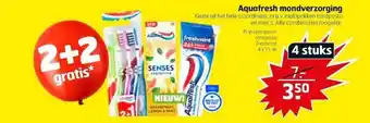 Trekpleister Aquafresh Mondverzorging 2+2 Gratis 4x7 ml aanbieding