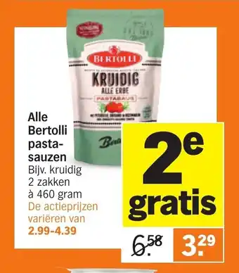 Albert Heijn Alle Bertolli pasta-sauzen aanbieding