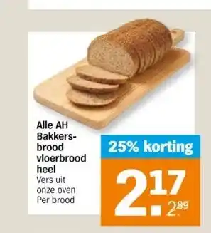 Albert Heijn Alle ah bakkersbrood vloerbrood heel aanbieding