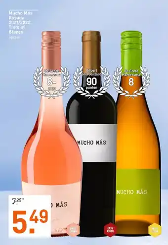 Gall & Gall Mucho Más Rosado 2021/2022, Tinto of Blanco Spanje 750ml aanbieding