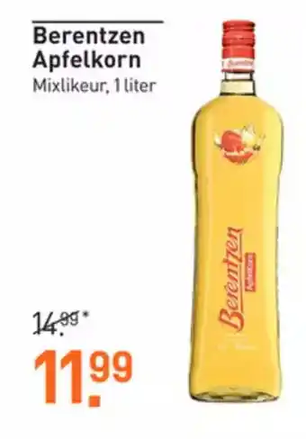 Gall & Gall Berentzen Apfelkorn Mixlikeur, 1 liter aanbieding