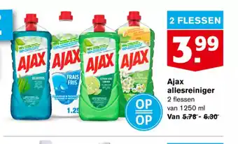 Hoogvliet Ajax allesreiniger 2 flessen van 1250 ml aanbieding