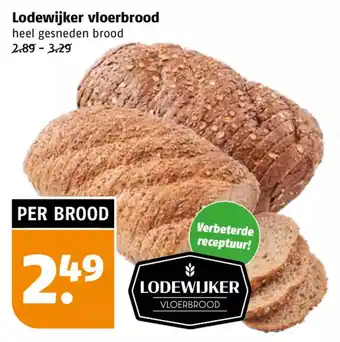 Poiesz Lodewijker vloerbrood heel gesneden brood 2.89 – 3.29 aanbieding