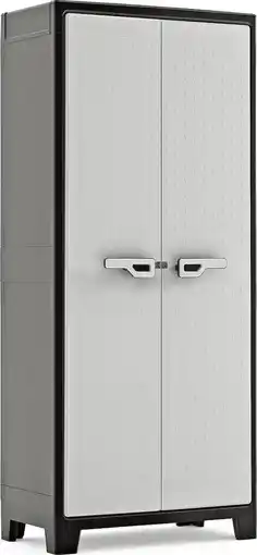 Bol.com Keter titan hoge kast - 4 planken - 80x44x182cm - zwart/grijs aanbieding