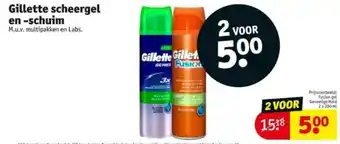 Kruidvat Gillette scheergel en-schuim aanbieding