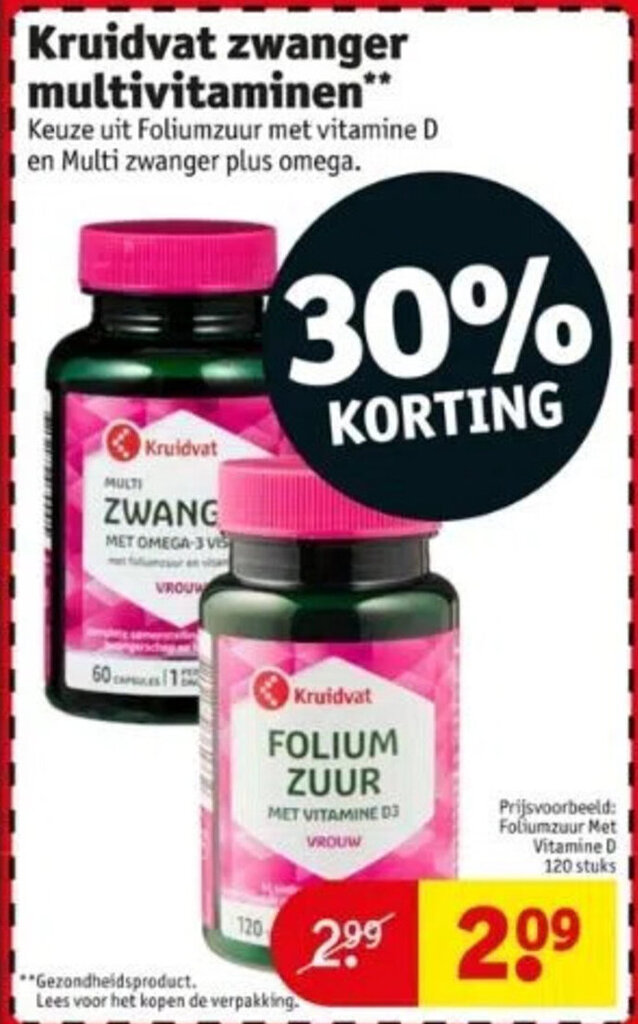 Kruidvat zwanger multivitaminen** aanbieding bij Kruidvat